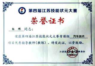 张辉第四届江苏省状元赛优秀指导...